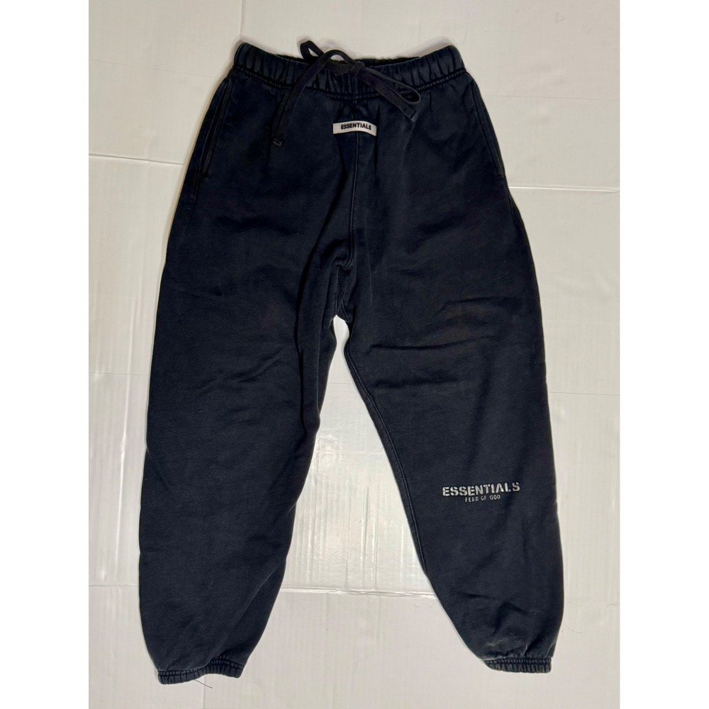 Fear of God Essentials Sweatpants Mens Medium Black Fleece Joggers FOG Logo